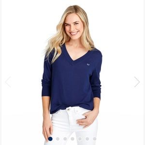 Vineyard Vines Navy Blue V-Neck Sweater